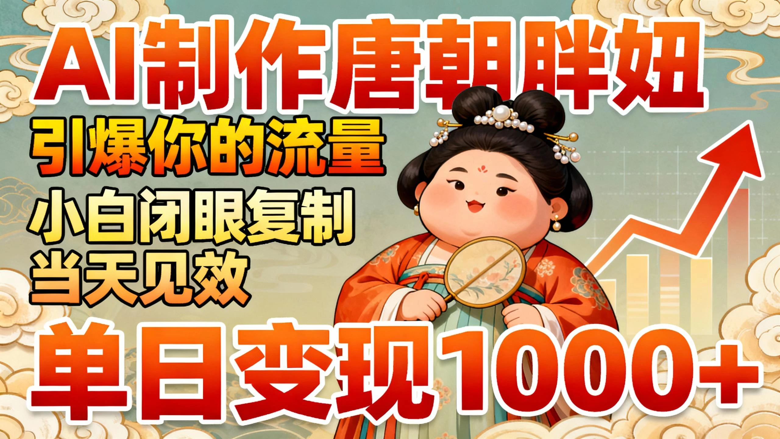 AI制作“唐朝胖妞”引爆你的流量,小白闭眼复制,当天见效,单日变现1000+-离锋创库