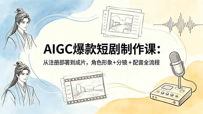 【精】AIGC爆款短剧制作课：从注册部署到成片，角色形象+分镜+配音全流程-离锋创库