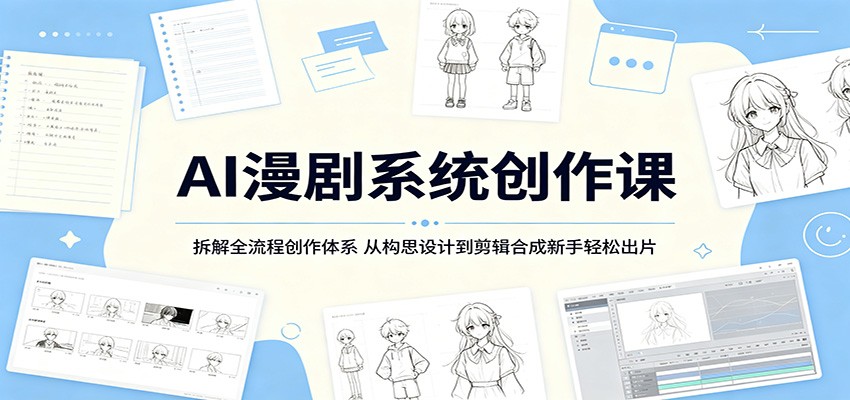 AI漫剧系统创作课：拆解全流程创作体系，从构思设计到剪辑合成新手轻松出片-离锋创库