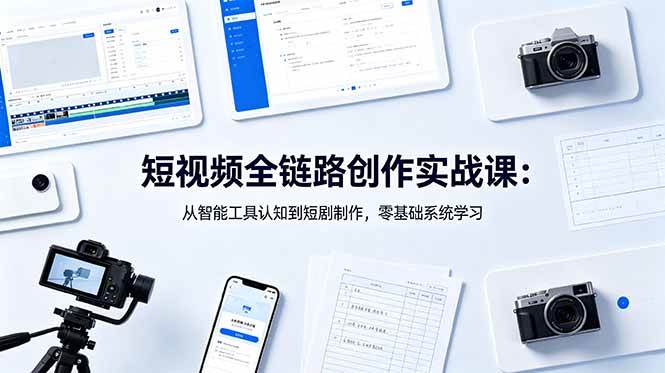 【精】林天宇短视频全链路创作实战课：从智能工具认知到短剧制作，零基础系统学习-离锋创库