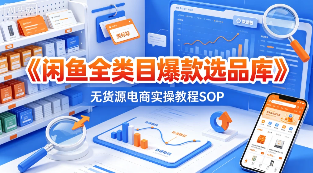 【精】闲鱼全类目爆款选品库，无货源电商实操教程SOP-离锋创库