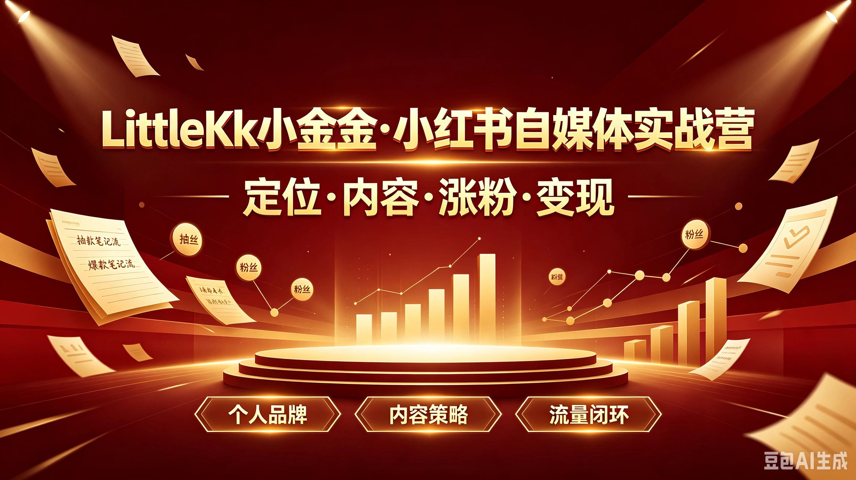 【精】LittleKk小金金·小红书自媒体实战营一定位·内容·涨粉·变现,个人品牌、内容策略、流量闭环-离锋创库