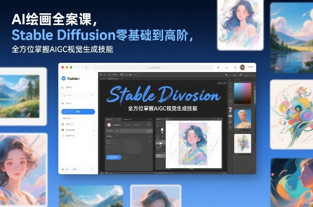 AI绘画全案课，Stable Diffusion零基础到高阶，全方位掌握AIGC视觉生成技能-离锋创库