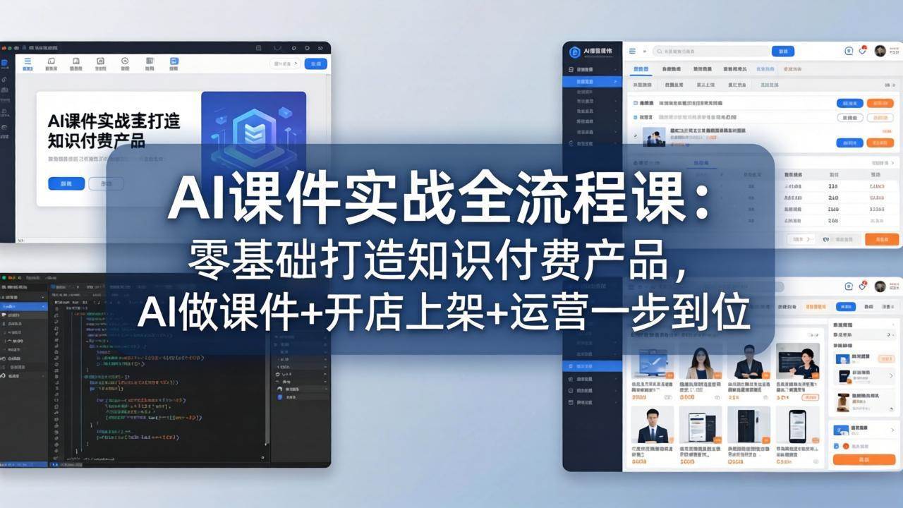 【精】AI课件实战全流程课：零基础打造知识付费产品，AI做课件+开店上架+运营一步到位-离锋创库