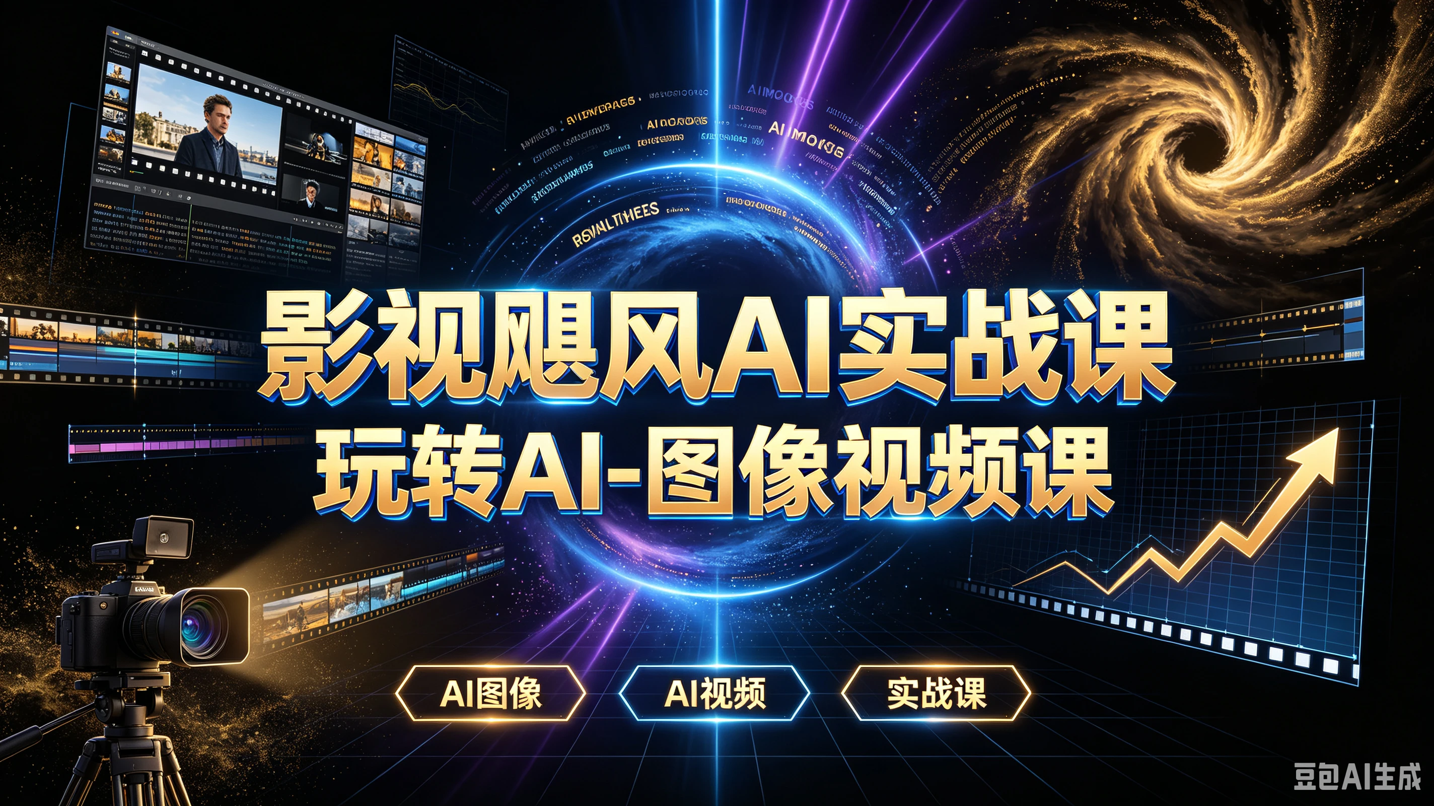 【精】影视飓风AI实战课玩转AI-图像视频课，AI图像、AI视频、实战课-离锋创库
