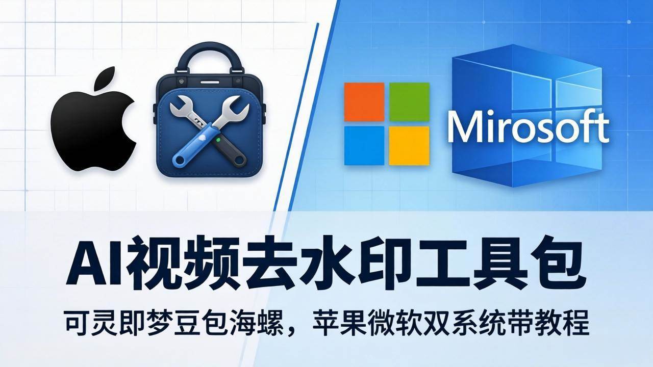 （18073期）AI视频去水印工具包：可灵即梦豆包海螺，苹果微软双系统带教程-离锋创库