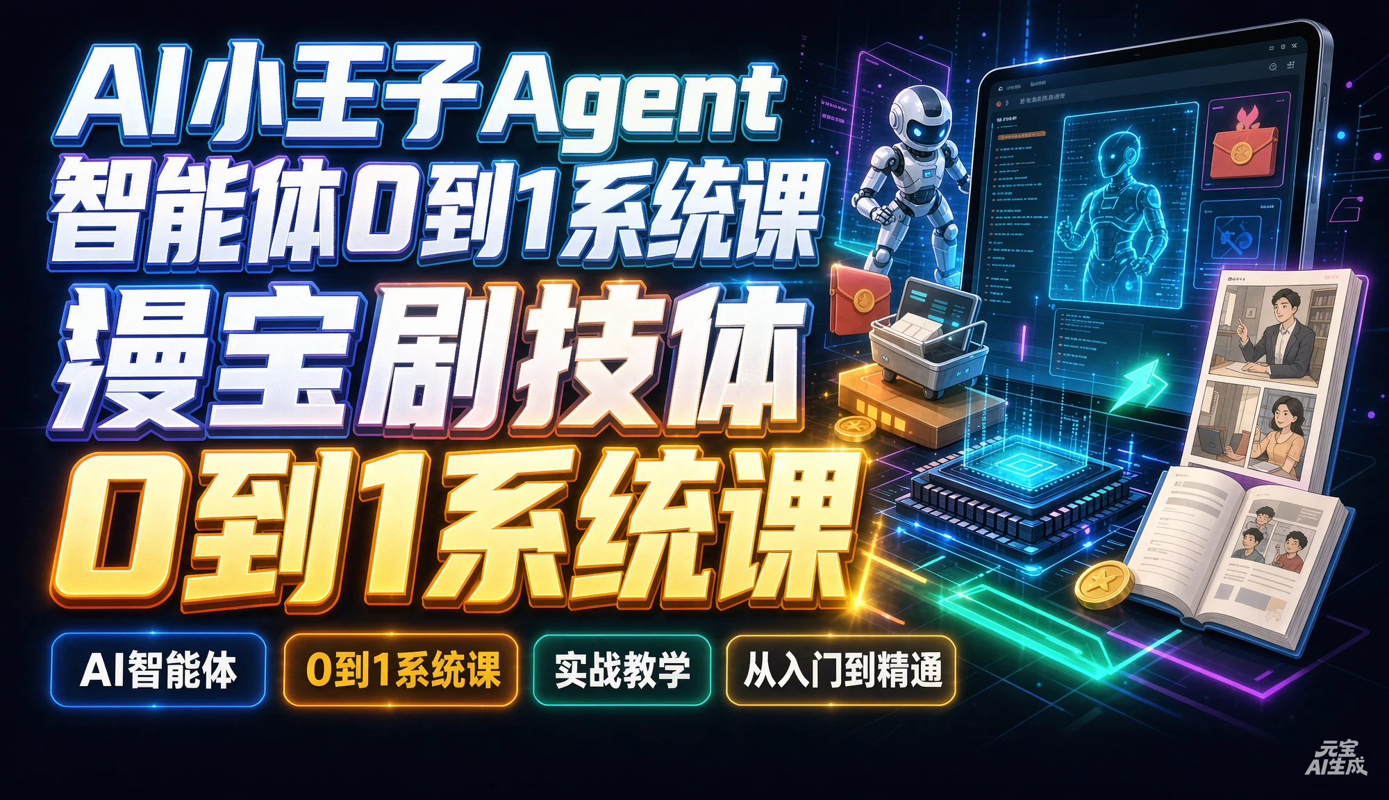 【精】AI小王子Agent智能体0到1系统课，AI智能体实战教学从入门到精通-离锋创库