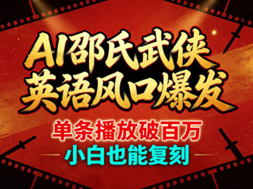 AI邵氏武侠英语风口爆发，单条播放破百万，小白也能复刻-离锋创库