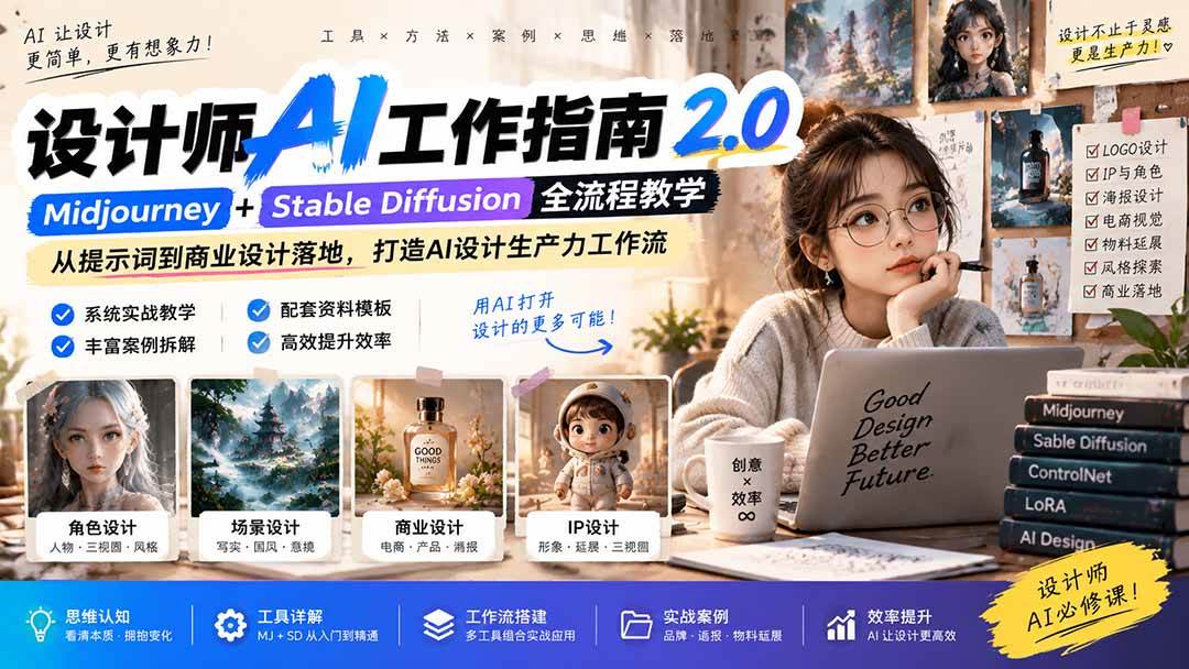 （20562期）《设计师AI工作指南 2.0》-无水印课：从思维落地，解锁 AI 设计生产力-离锋创库