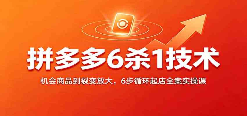 拼多多6杀1技术：机会商品到裂变放大，6步循环起店全案实操课-离锋创库