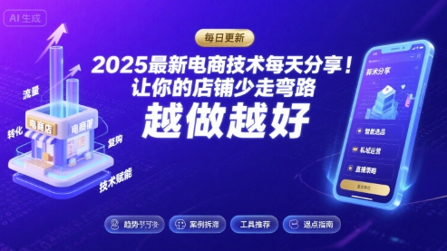 2025-2026最新电商技术每天分享,让你的店铺少走弯路,越做越好(更新26年08月)-离锋创库