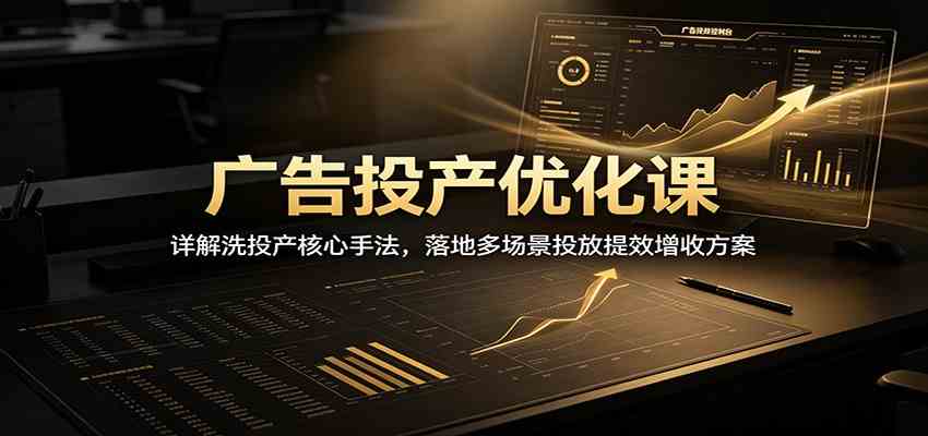 广告投产优化课：详解洗投产核心手法，落地多场景投放提效增收方案-离锋创库
