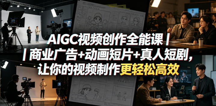 AIGC视频创作全能课|商业广告+动画短片+真人短剧,让你的视频制作更轻松高效-离锋创库