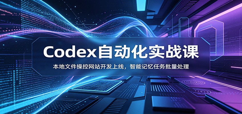 Codex自动化实战课：本地文件操控网站开发上线，智能记忆任务批量处理-离锋创库