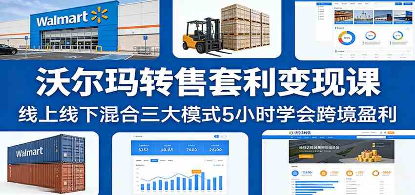 沃尔玛转售套利变现课：线上线下混合三大模式5小时学会跨境盈利-离锋创库