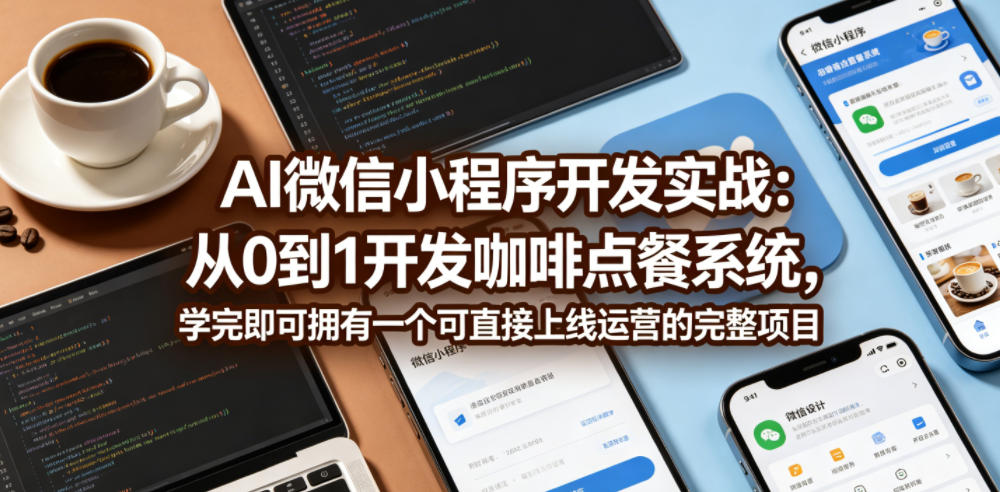 AI微信小程序开发实战：从0到1开发咖啡点餐系统，学完即可拥有一个可直接上线运营的完整项目-离锋创库
