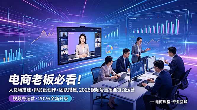 (18845期)电商老板必看!人货场搭建+排品设计+素材创作+团队搭建,2026视频号直播全链路运营-离锋创库