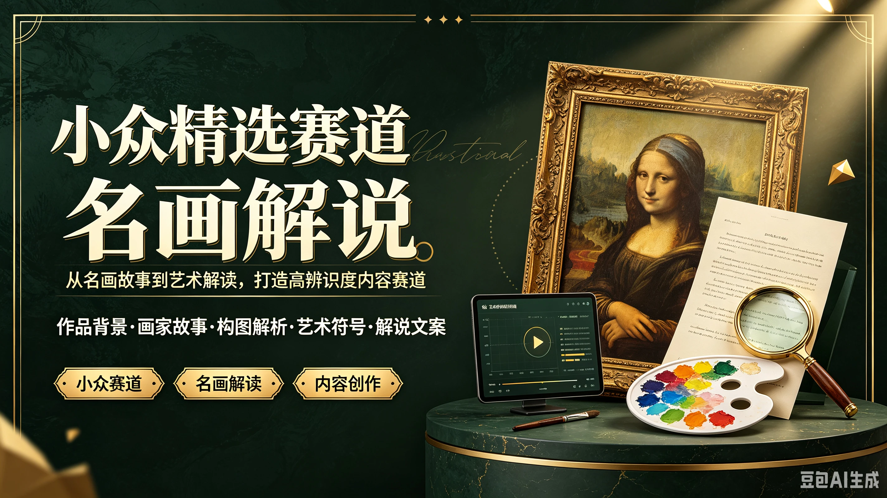 【精】小众精选赛道名画解说,从名画故事到艺术解读,打造高辨识度内容赛道,作品背景、画家故事、构图解析、艺术符号、解说文案 【精】小众精选赛道名画解说,从名画故事到艺术解读,打造高辨识度内容赛道,作品背景、画家故事、构图解析、艺术符号、解说文案