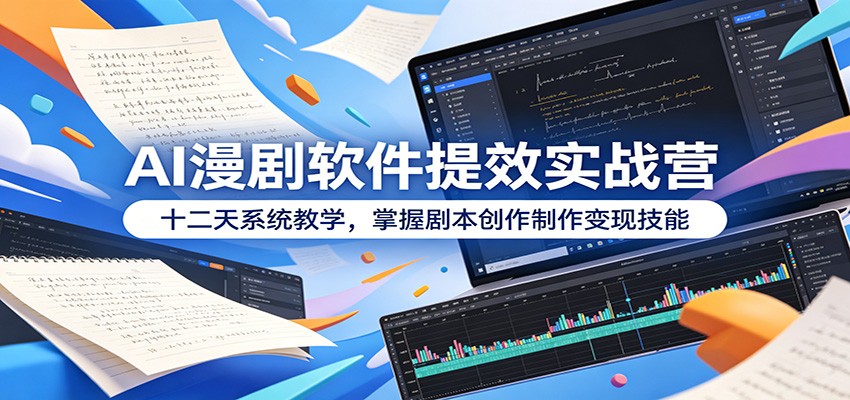 AI漫剧软件提效实战营:十二天系统教学,掌握剧本创作制作变现技能-离锋创库