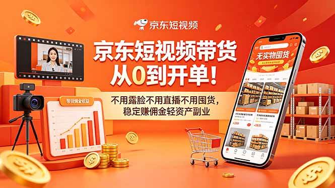 (18895期)京东短视频带货从0到开单!不用露脸不用直播不用囤货,稳定赚佣金轻资产副业-离锋创库