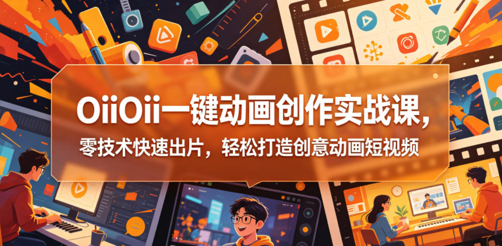OiiOii一键动画创作实战课，零技术快速出片，轻松打造创意动画短视频-离锋创库