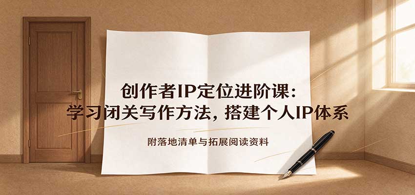 创作者IP定位进阶课:学习闭关写作方法,搭建个人IP体系,附落地清单与拓展阅读资料-离锋创库