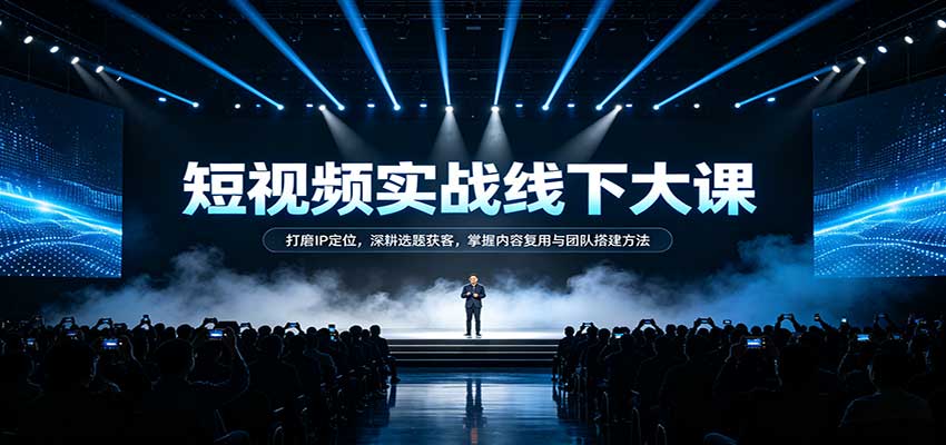 短视频实战线下大课：打磨IP定位，深耕选题获客，掌握内容复用与团队搭建方法-离锋创库