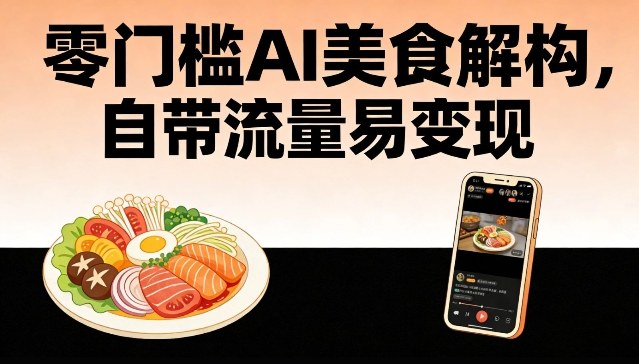 零门槛AI美食解构，自带流量易变现-离锋创库