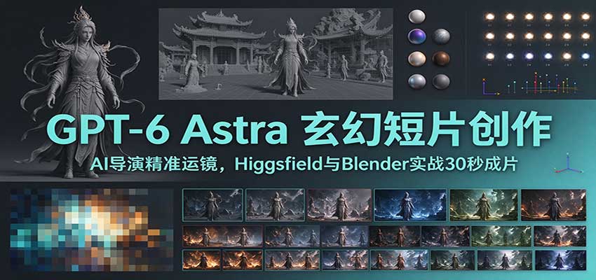 GPT-6 Astra 玄幻短片创作：AI导演精准运镜，Higgsfield与Blender实战30秒成片-离锋创库