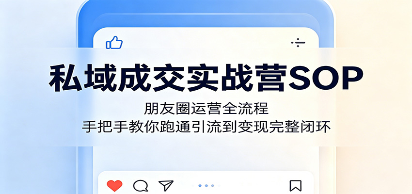 私域成交实战营SOP：朋友圈运营全流程，手把手教你跑通引流到变现完整闭环-离锋创库
