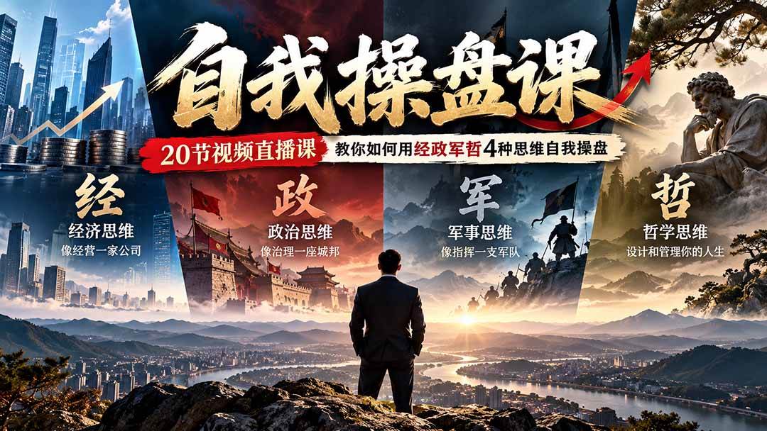 (20626期)【无水印】自我操盘课,20节视频直播课教你如何用经政军哲4种思维自我操盘(更新0924) (20626期)【无水印】自我操盘课,20节视频直播课教你如何用经政军哲4种思维自我操盘(更新0924)
