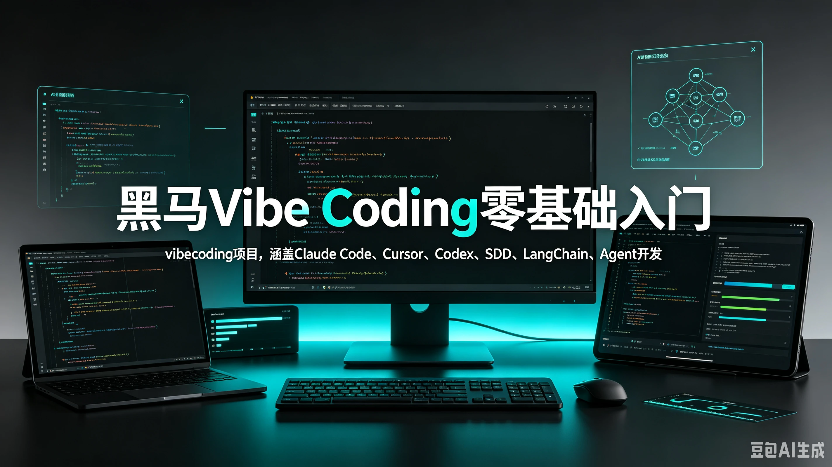 【精】黑马Vibe Coding零基础入门，vibecoding项目，涵盖Claude Code、Cursor、Codex、SDD、LangChain、Agent开发-离锋创库