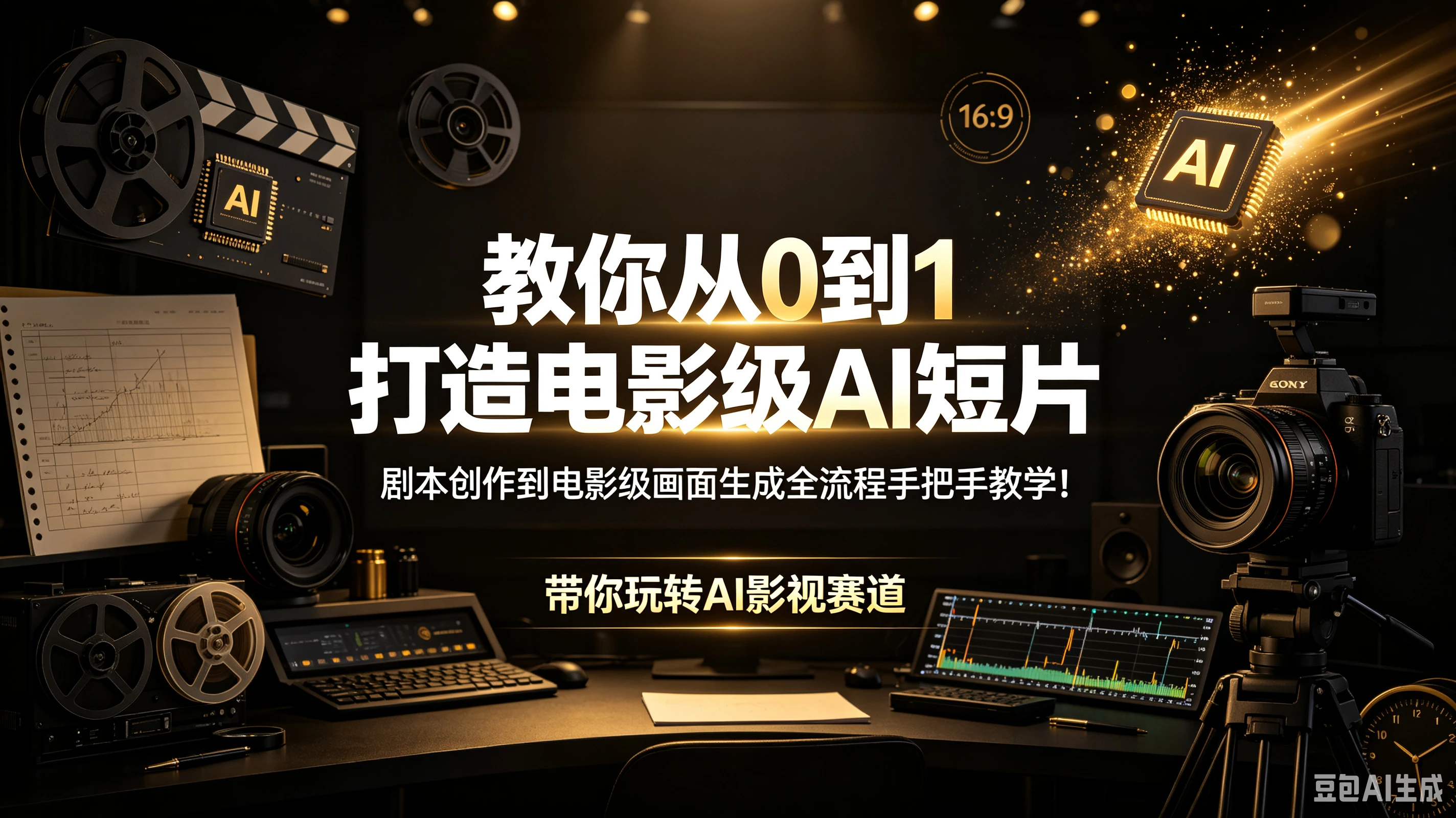 【精】教你从0到1打造电影级AI短片 剧本创作到电影级画面生成全流程手把手教学！带你玩转AI影视赛道-离锋创库