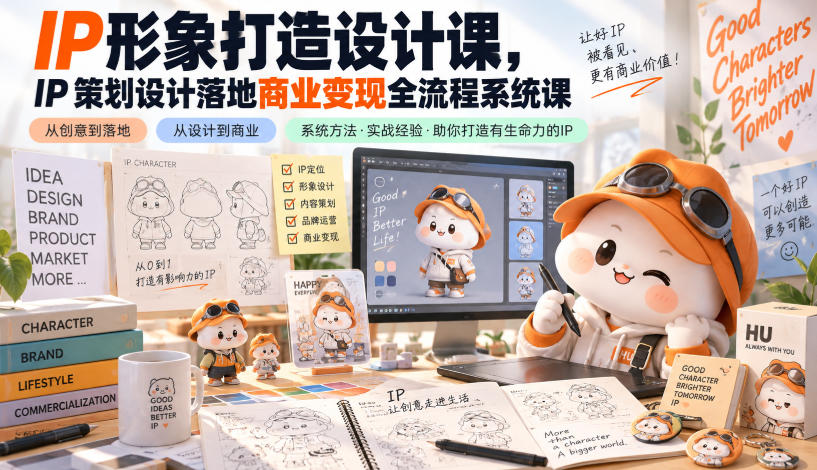 IP形象打造设计课，IP策划设计落地商业变现全流程系统课-离锋创库