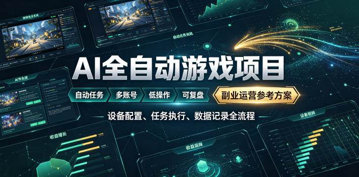 (19365期)AI全自动游戏躺賺副业:日入几百,稳定运行三年的项目!-离锋创库