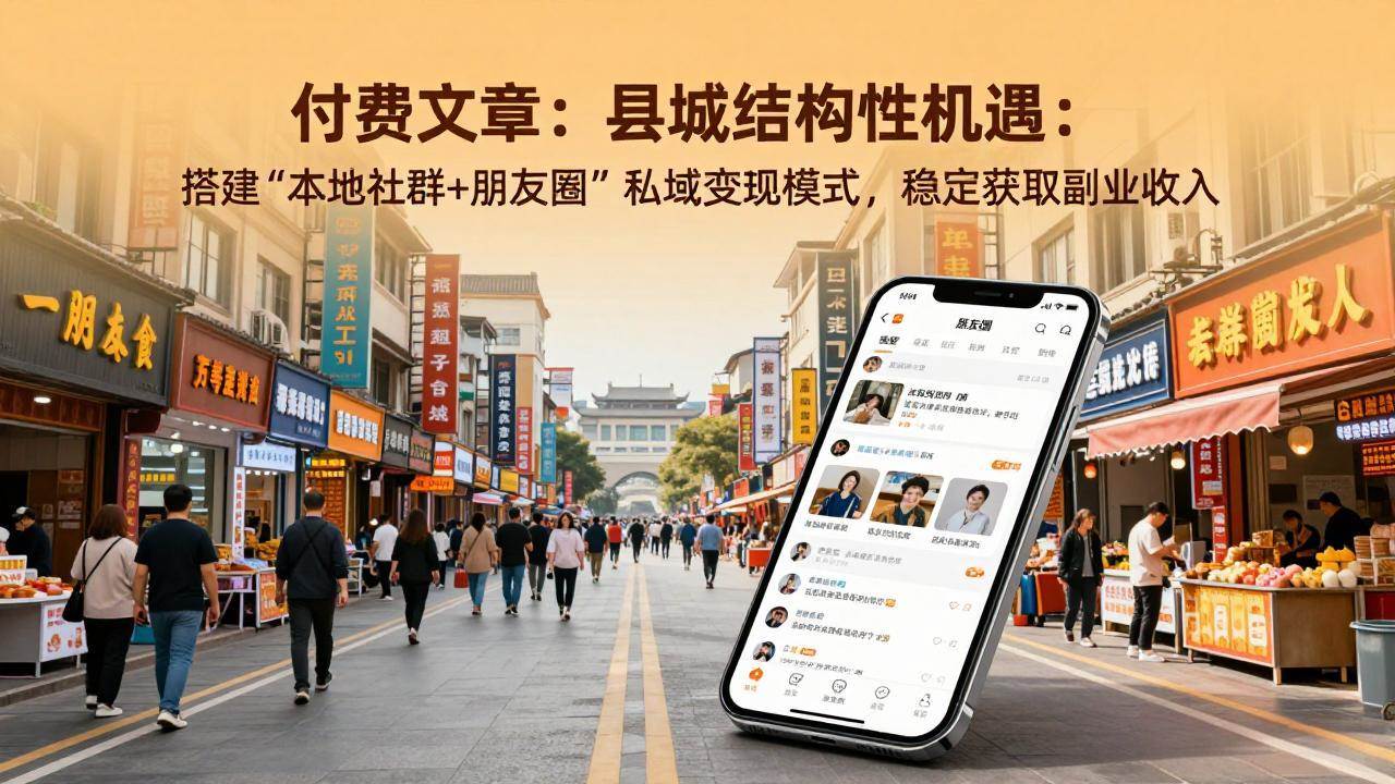 （17518期）付费文章：县城结构性机遇：搭建“本地社群+朋友圈”私域变现模式，稳定获取副业收入-离锋创库