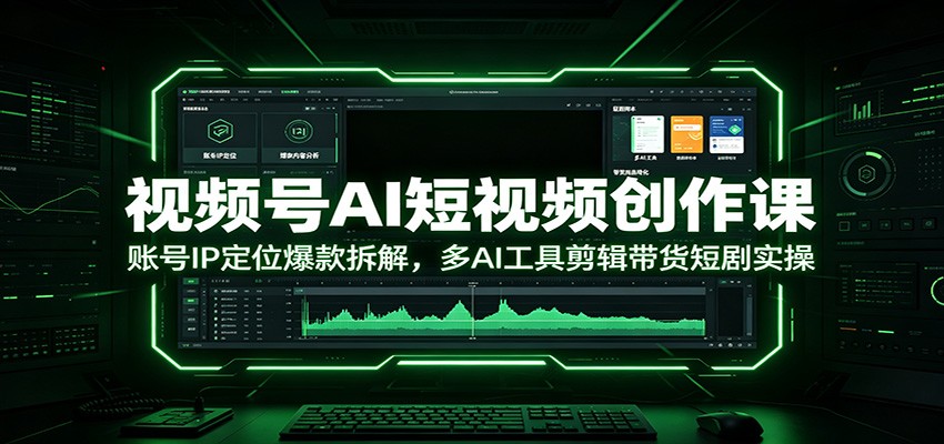 视频号AI短视频创作课：账号IP定位爆款拆解，多AI工具剪辑带货短剧实操-离锋创库
