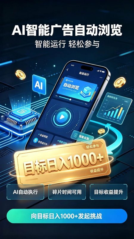 AI智能广告自动浏览项目,轻量操作稳定收益,低门槛自动挂机,闲暇时间轻松赚取收益-离锋创库