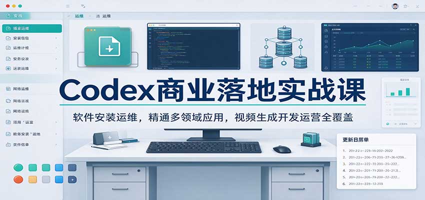Codex商业落地实战课:软件安装运维,精通多领域应用,视频生成开发运营全覆盖-离锋创库