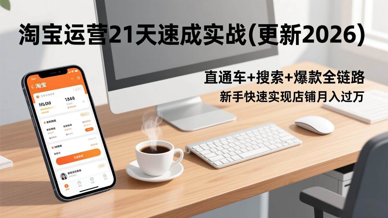 (17201期)淘宝运营21天速成实战(更新2026),直通车+搜索+爆款全链路,新手快速实现店铺月入过万-离锋创库