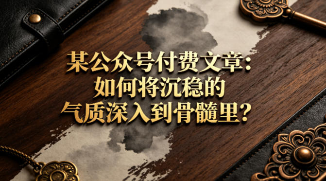 某公众号付费文章：如何将沉稳的气质深入到骨髓里？-离锋创库