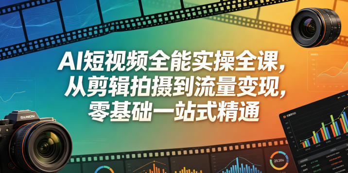 AI短视频全能实操全课，从剪辑拍摄到流量变现，零基础一站式精通-离锋创库