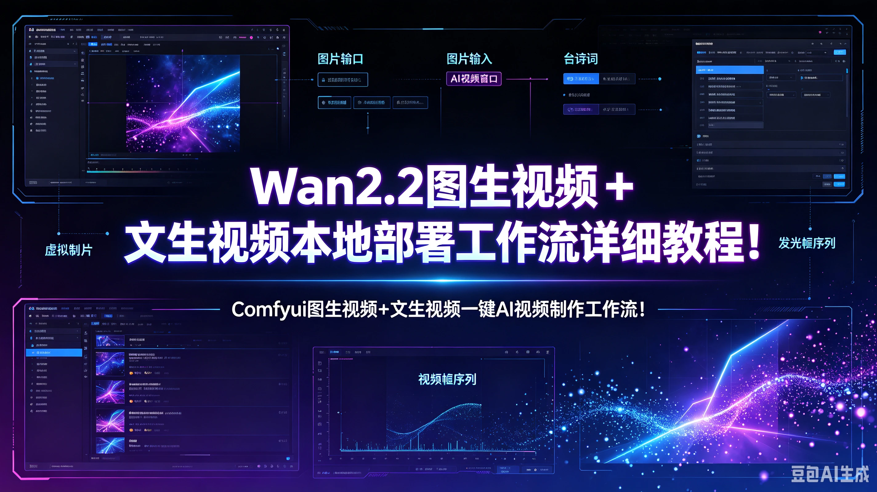 【精】Wan2.2图生视频 + 文生视频本地部署工作流详细教程！Comfyui图生视频+文生视频一键AI视频制作工作流！-离锋创库
