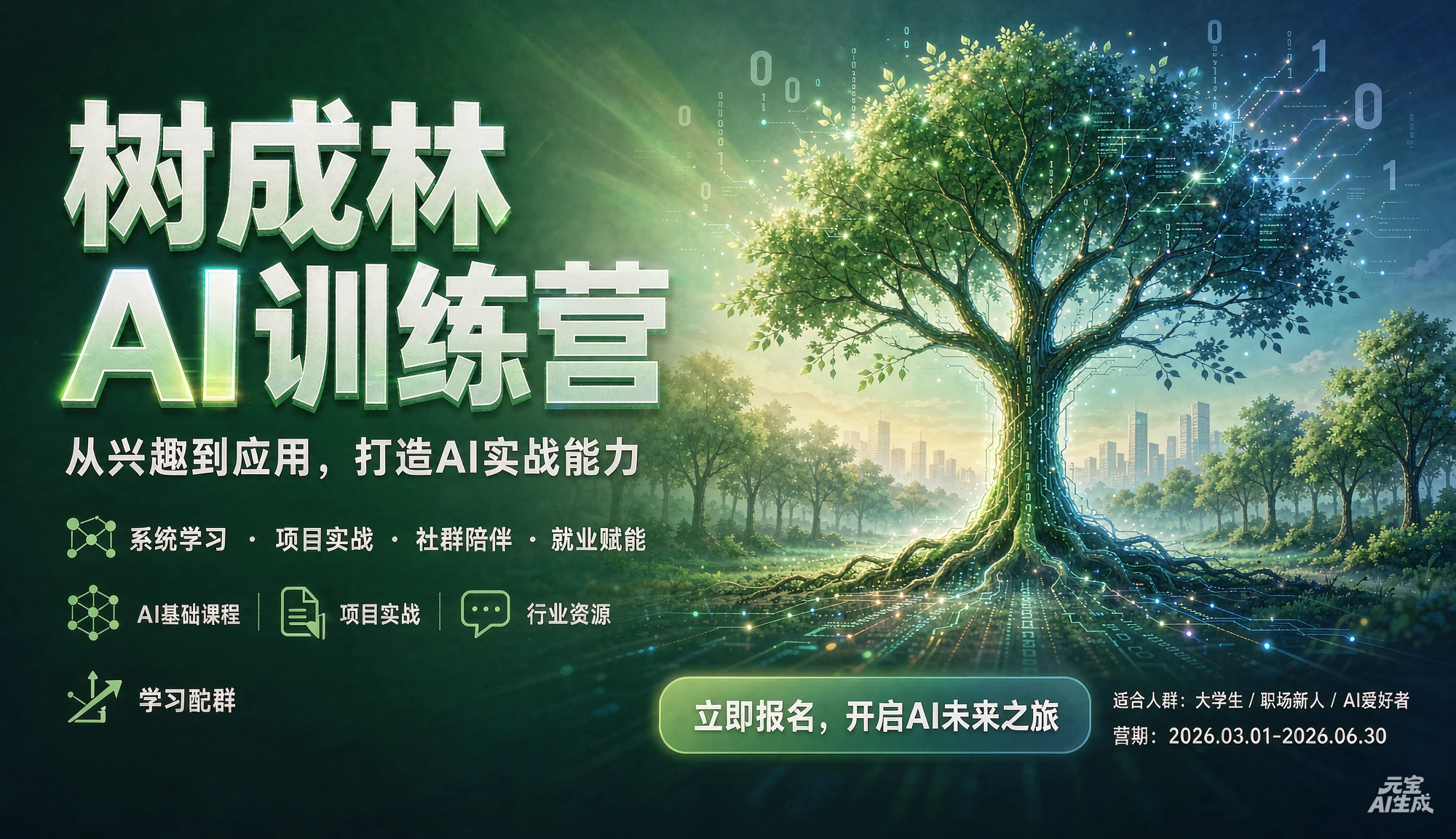 【精】树成林ai训练营，从兴趣到应用，打造AI实战能力-离锋创库