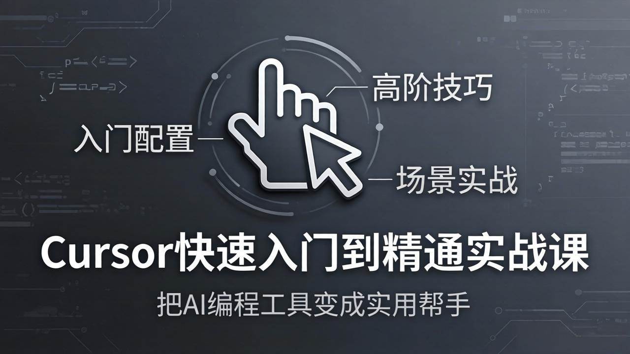 (17794期)Cursor快速入门到精通实战课:入门配置+高阶技巧+场景实战,把AI编程工具变成实用帮手 (17794期)Cursor快速入门到精通实战课:入门配置+高阶技巧+场景实战,把AI编程工具变成实用帮手