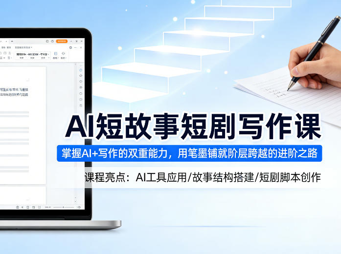AI短故事短剧写作课，掌握AI+写作的双重能力，用笔墨铺就阶层跨越的进阶之路-离锋创库