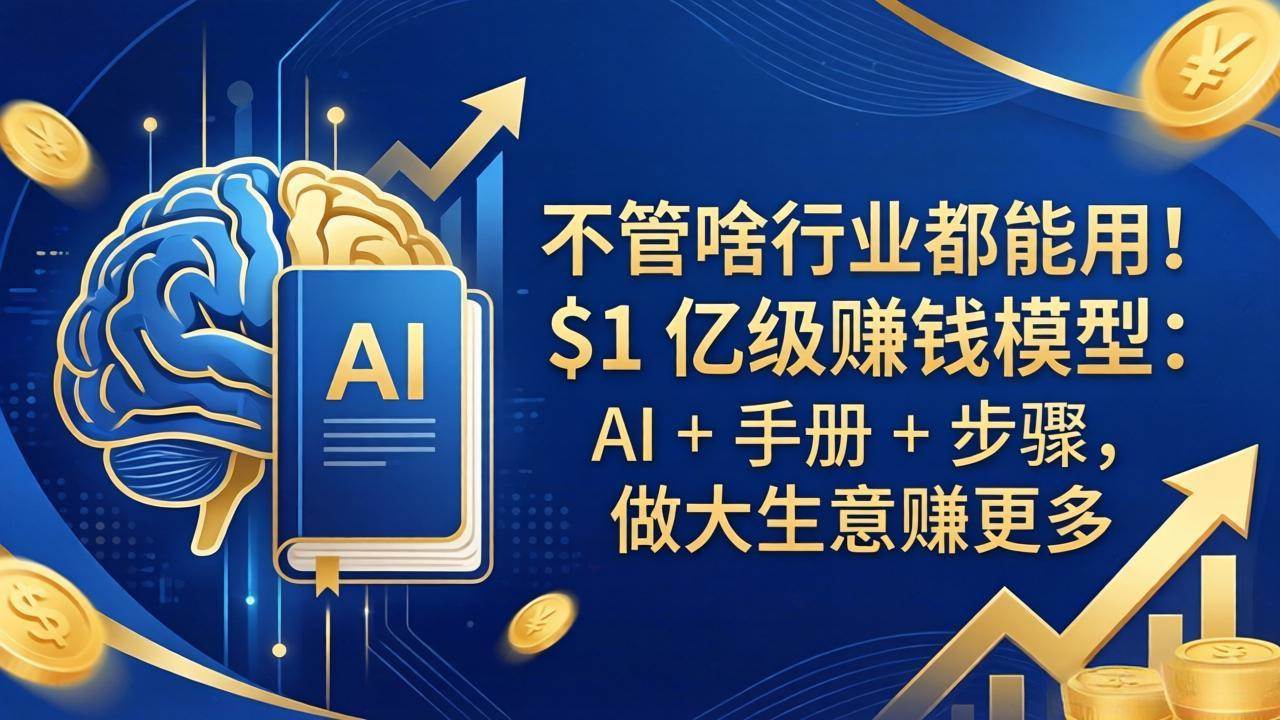 （18055期）不管啥行业都能用！$1 亿级赚钱模型：AI + 手册 + 步骤，做大生意赚更多-离锋创库