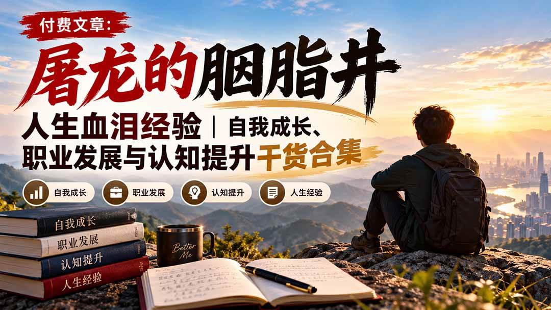 (20943期)付费文章:屠龙的胭脂井人生血泪经验|自我成长、职业发展与认知提升干货合集-离锋创库