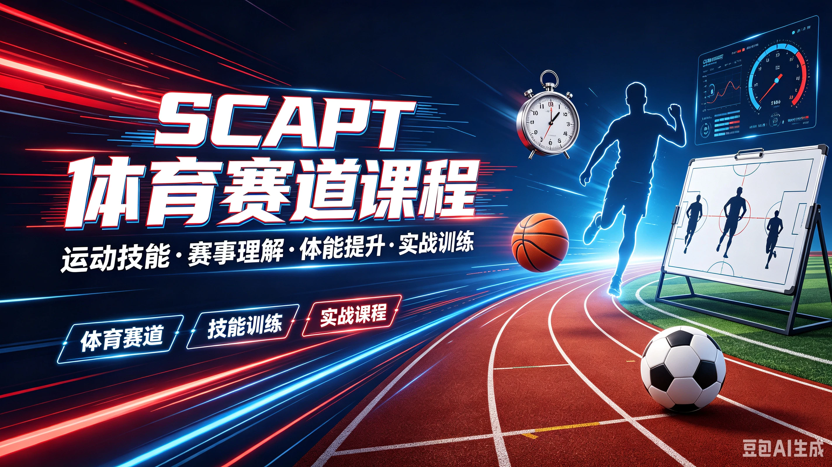 【精】SCAPT体育赛道课程，运动技能·赛事理解·体能提升·实战训练，技能训练、实战课程、体育赛道-离锋创库