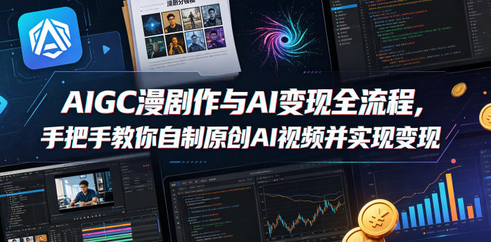 AIGC漫剧创作与AI变现全流程，手把手教你自制原创AI视频并实现变现（更新0516）-离锋创库
